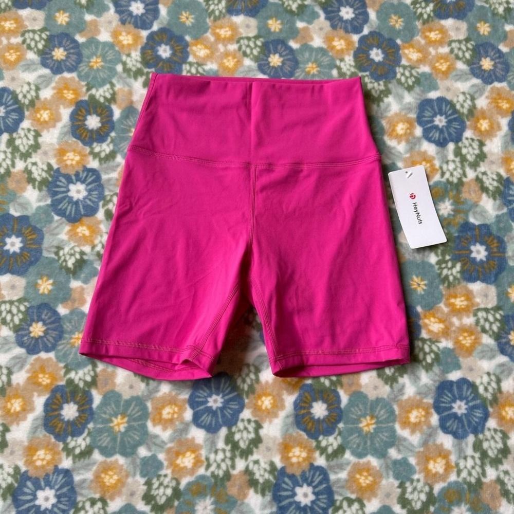 NeyNuts Pink high-waisted bike shorts 6inch inseam Women's small (4/6) NWT